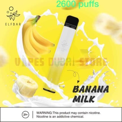 ELFBAR 2600 Puffs 20MG Disposable Vape in Dubai BANANA MILK