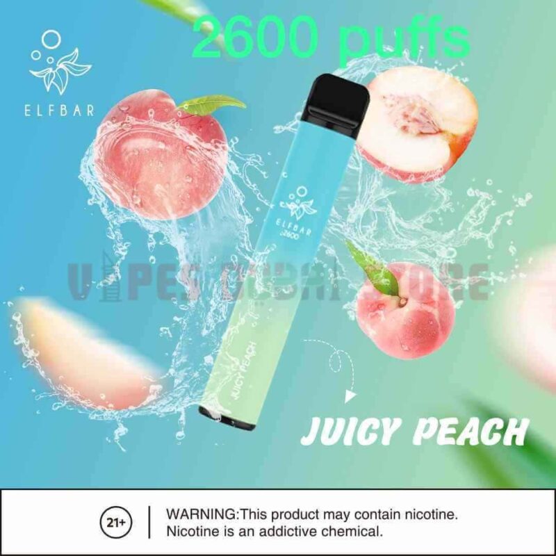 ELFBAR 2600 Puffs 20MG Disposable Vape in Dubai JUICY PEACH