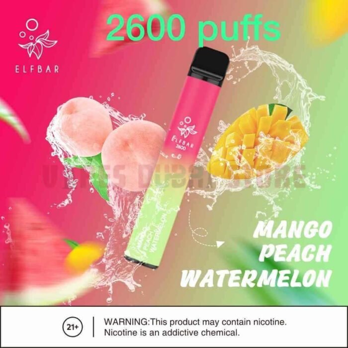 ELFBAR 2600 Puffs 20MG Disposable Vape in Dubai MANGO PEACH WATERMELON