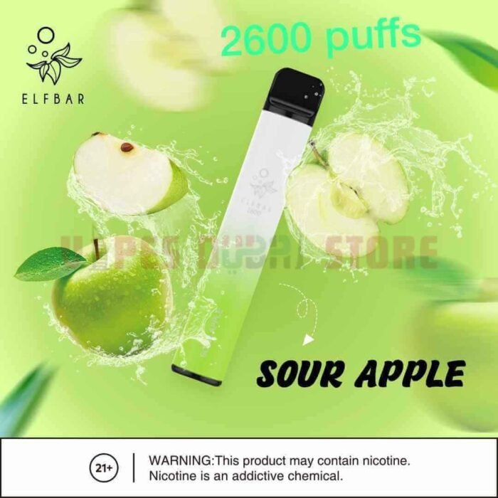 ELFBAR 2600 Puffs 20MG Disposable Vape in Dubai SOUR APPLE