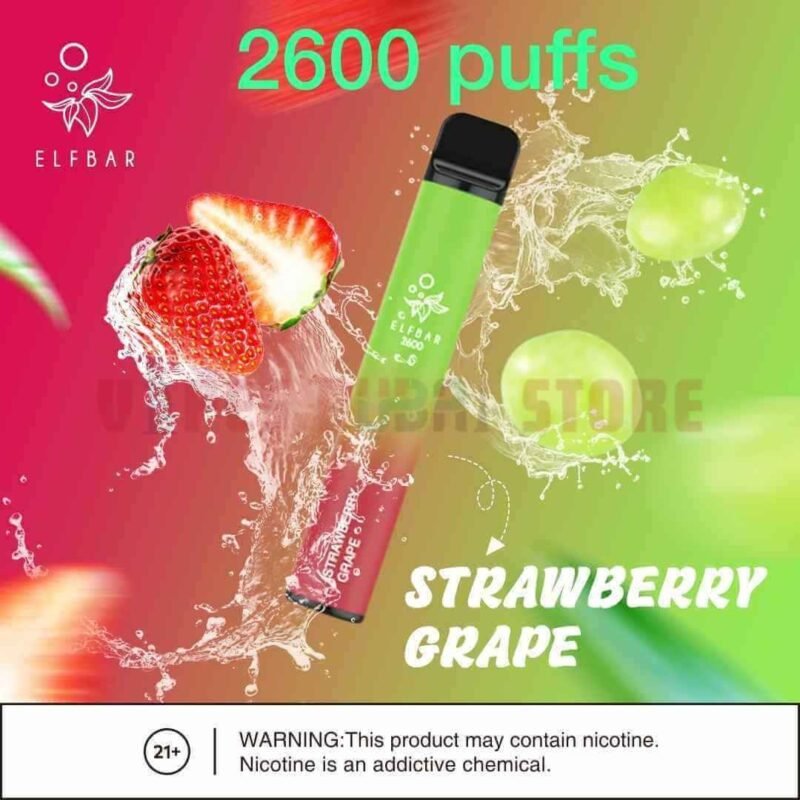 ELFBAR 2600 Puffs 20MG Disposable Vape in Dubai STRAWBERRY GRAPE