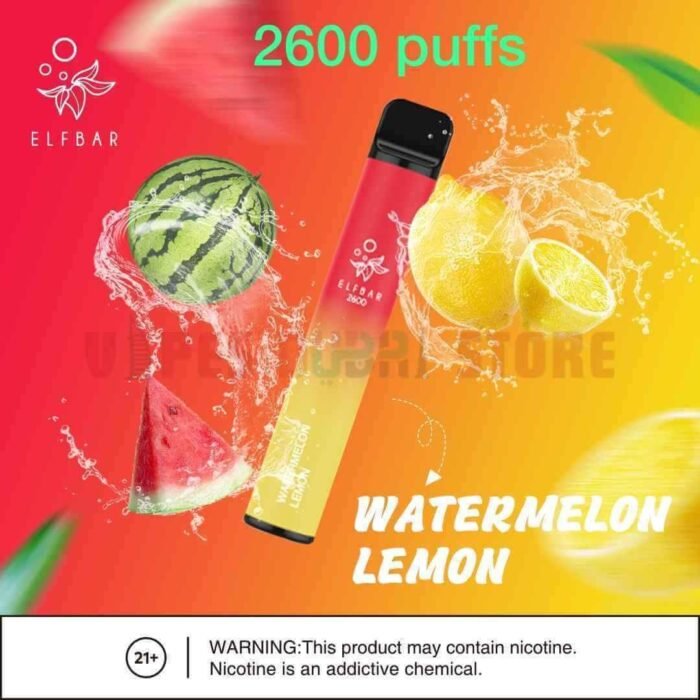ELFBAR 2600 Puffs 20MG Disposable Vape in Dubai WATERMELON LEMON