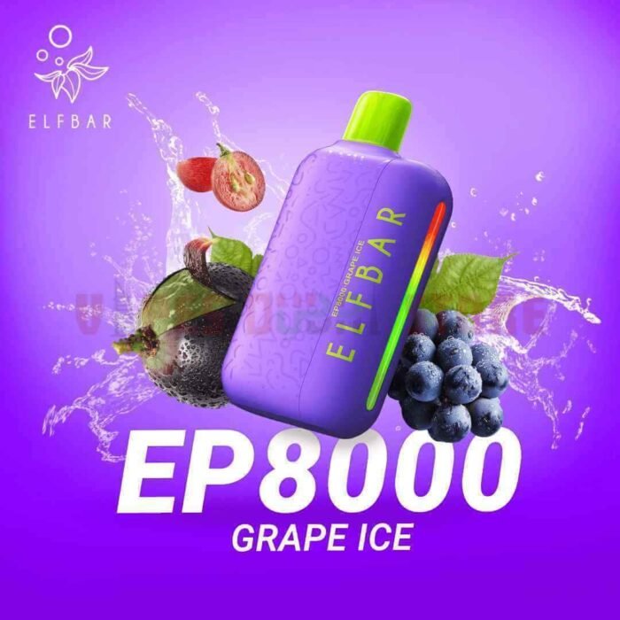 ELFBAR EP8000 Puffs 20MG Nicotine Disposable Vape in Dubai GRAPE ICE