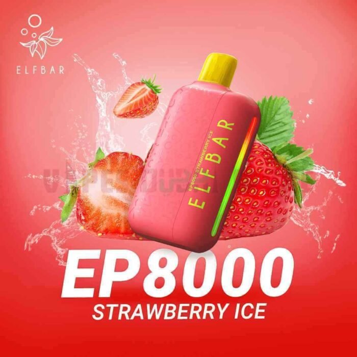 ELFBAR EP8000 Puffs 20MG Nicotine Disposable Vape in Dubai STRAWBERRY ICE
