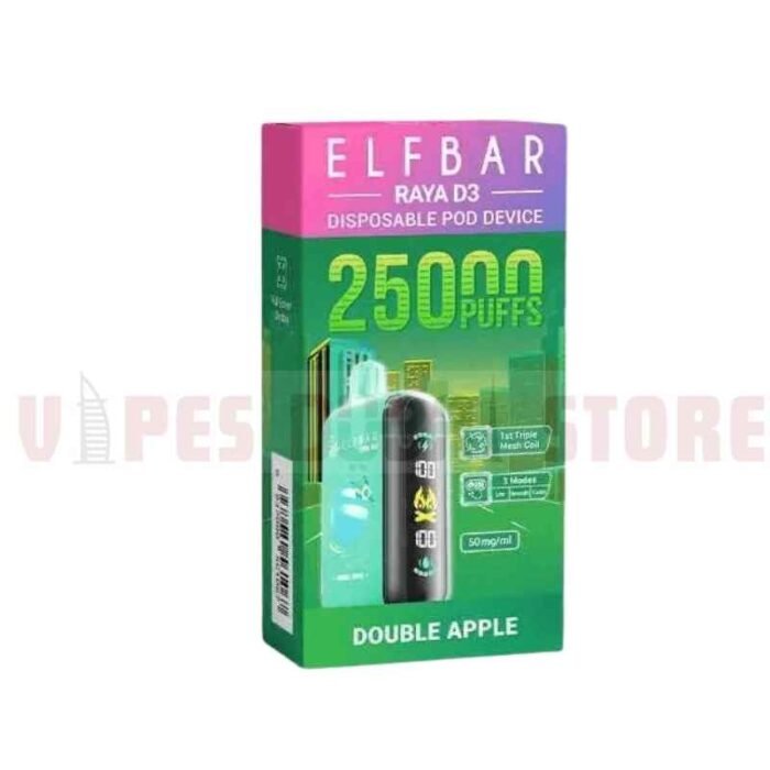ELFBAR Raya D3 25000 Puffs Disposable Vape in Dubai DOUBLE APPLE