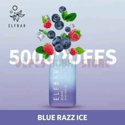 Elf Bar 5000 Puffs Disposable Vape In UAE Blue Razz Ice