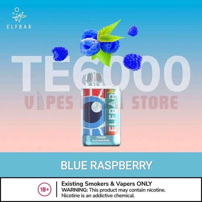 Elfbar TE6000 (6000 Puffs) 50Mg Disposable Vape In Dubai Blue Raspberry