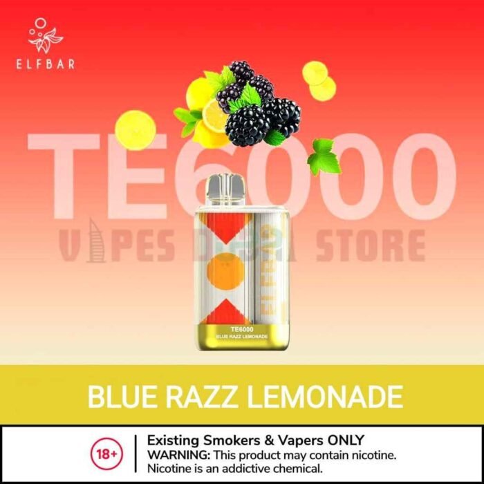 Elfbar TE6000 (6000 Puffs) 50Mg Disposable Vape In Dubai Blue Razz Lemonade