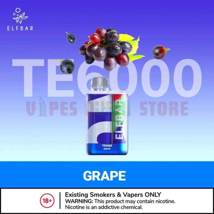 Elfbar TE6000 (6000 Puffs) 50Mg Disposable Vape In Dubai Grape