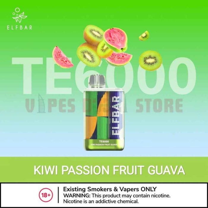 Elfbar TE6000 (6000 Puffs) 50Mg Disposable Vape In Dubai Kiwi Passion Fruit Guava