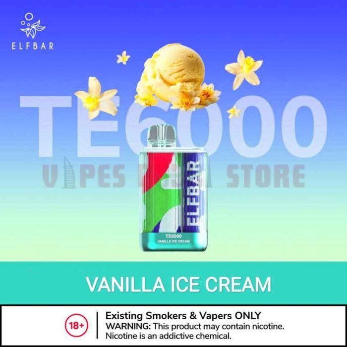 Elfbar TE6000 (6000 Puffs) 50Mg Disposable Vape In Dubai Vanilla Ice Cream