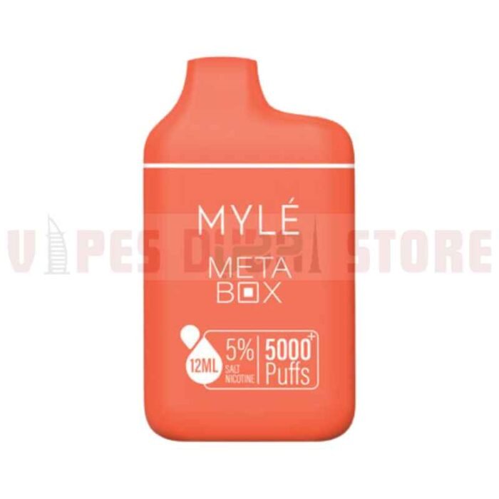 MYLE Meta Box 5000 Puffs 20mg & 50mg Disposable Vape in Dubai Peach Ice