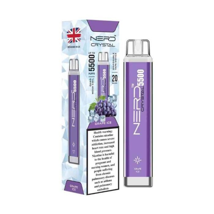 NERD Crystal 5500 Puffs 20Mg Disposable Vape in Dubai Grape Ice
