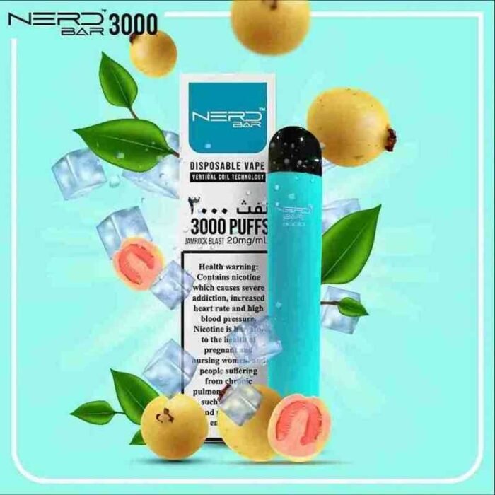 Nerd-Bar 3000 Puffs 20Mg Disposable Vape In UAE Jamrock blast Nerd Bar