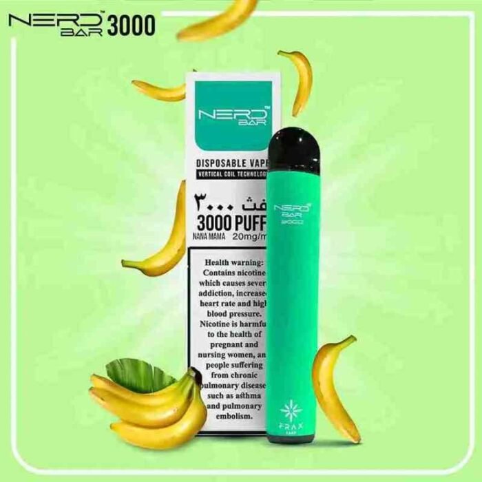 Nerd-Bar 3000 Puffs 20Mg Disposable Vape In UAE Nana Mama Nerd Bar