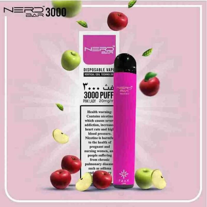 Nerd-Bar 3000 Puffs 20Mg Disposable Vape In UAE Pink Lady Nerd Bar