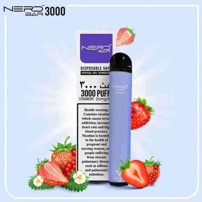 Nerd-Bar 3000 Puffs 20Mg Disposable Vape In UAE Srawberry Nerd Bar