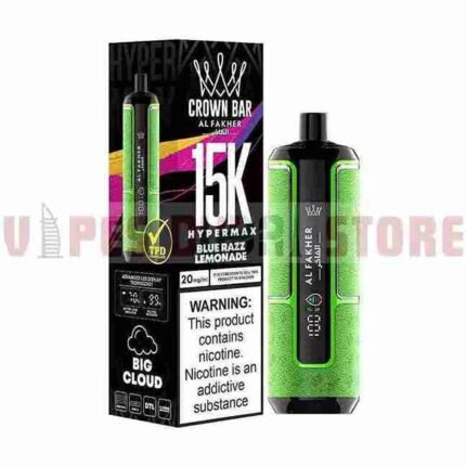 al fakher crown bar hypermax 15000 puffs price in dubai blue razz lemonade