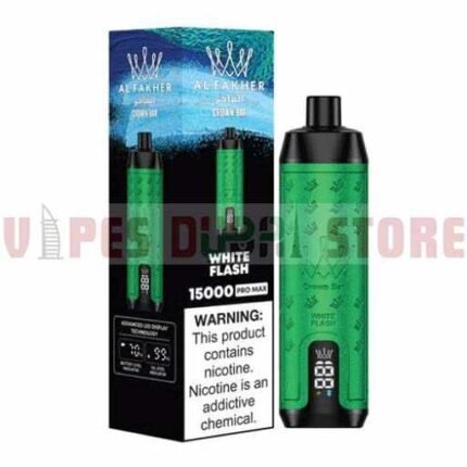 Al Fakher 15000 Puffs Crown Bar Pro Max Disposable Vape White Plash in Dubai