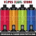 CROWN BAR AL FAKHER 12000 PUFFS 0.5MG Integrated Hookah Sound Wave Disposable Vape in Dubai
