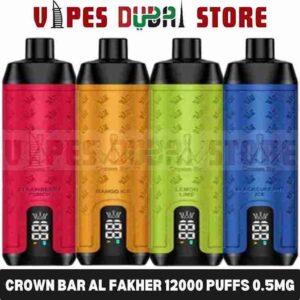 CROWN BAR AL FAKHER 12000 PUFFS 0.5MG Integrated Hookah Sound Wave Disposable Vape in Dubai