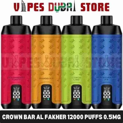 CROWN BAR AL FAKHER 12000 PUFFS 0.5MG Integrated Hookah Sound Wave Disposable Vape in Dubai