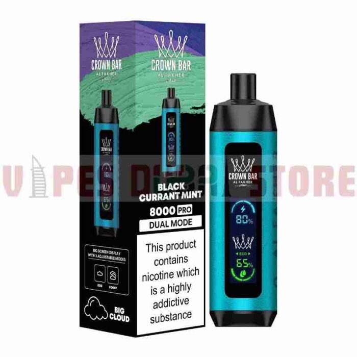 CROWN BAR PRO 8000 PUFFS BLACK CURRANT MINT