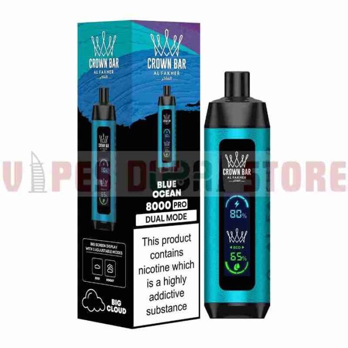 CROWN BAR PRO 8000 PUFFS BLUE OCEAN