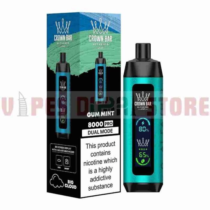 CROWN BAR PRO 8000 PUFFS GUM MINT