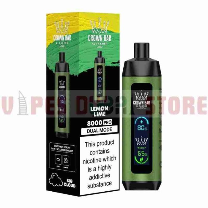 CROWN BAR PRO 8000 PUFFS LEMON LIME