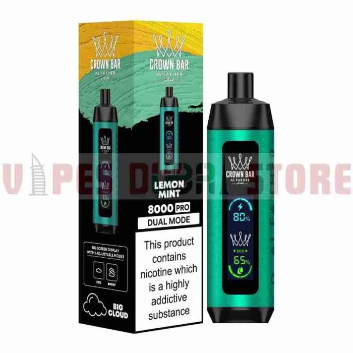 CROWN BAR PRO 8000 PUFFS LEMON MINT