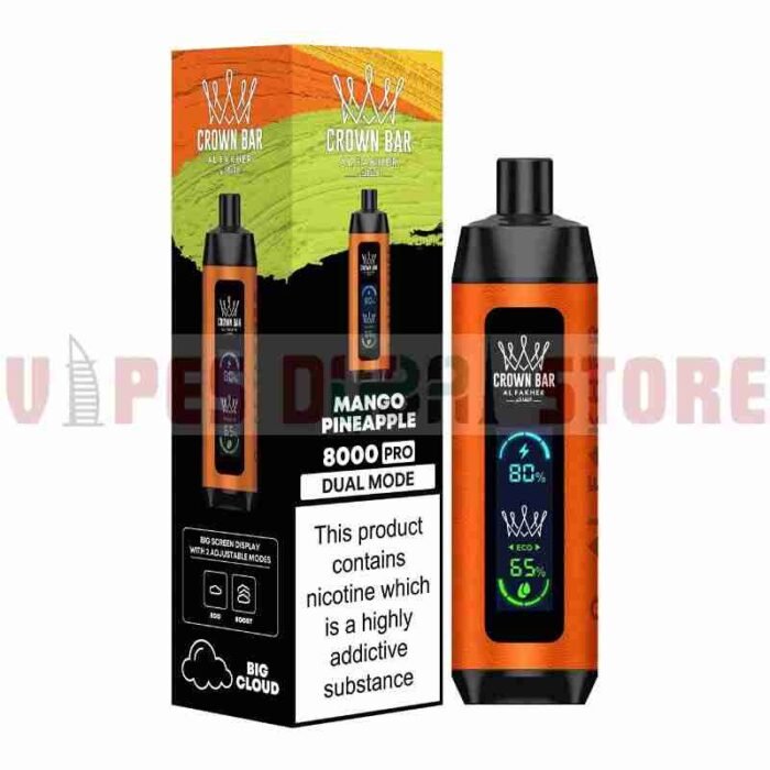 CROWN BAR PRO 8000 PUFFS MANGO PINEAPPLE