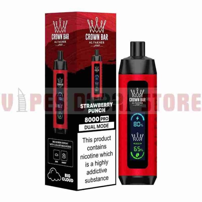 CROWN BAR PRO 8000 PUFFS STRAWBERRY PUNCH
