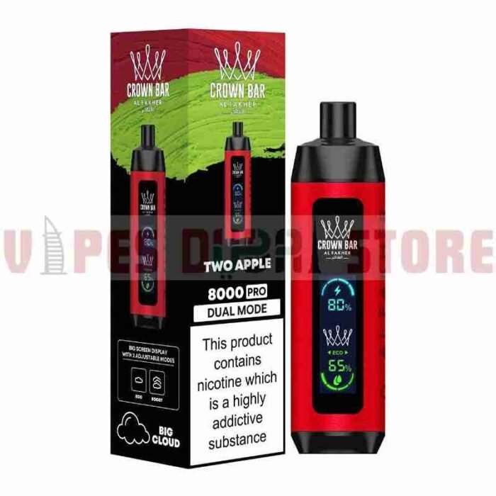 CROWN BAR PRO 8000 PUFFS TWO APPLE