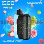 ISGO Paris X 30000 Puffs 50MG Disposable Vape in Dubai VALENTINE FRUIT