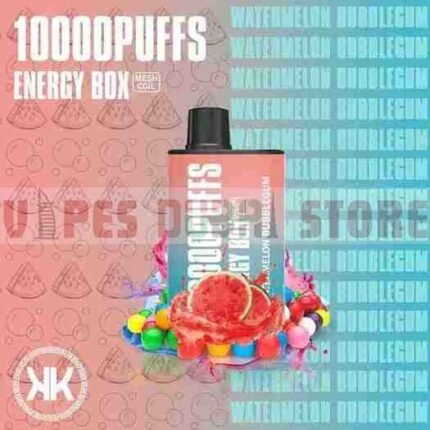 KK ENERGY Box 10000 Puffs 50mg Nicotine Disposable Vape in Dubai WATERMELON BUBBLEGUM