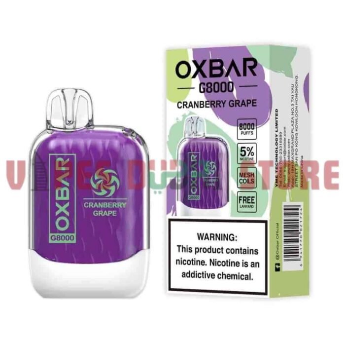 OXBAR G8000 2% & 5% 8000 Puffs Disposable Vape In Dubai CRANBERRY GRAPE