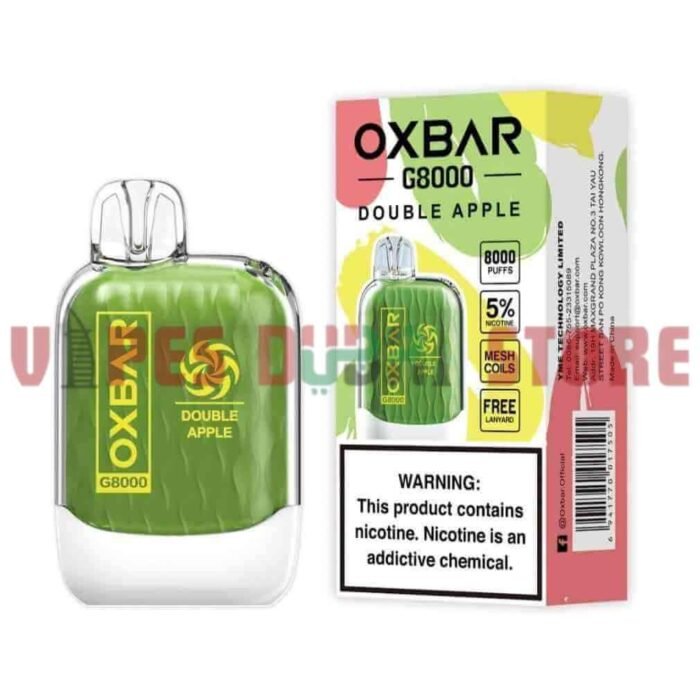 OXBAR G8000 2% & 5% 8000 Puffs Disposable Vape In Dubai DOUBLE APPLE
