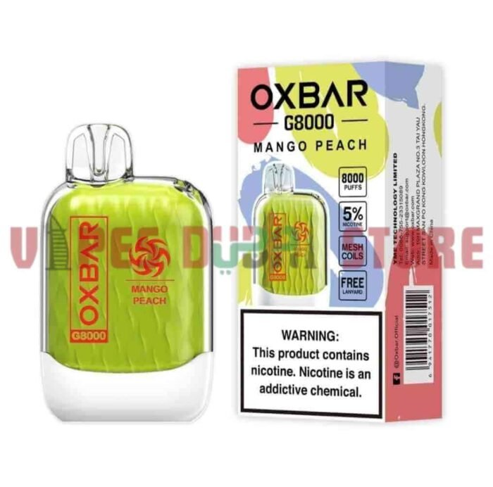 OXBAR G8000 2% & 5% 8000 Puffs Disposable Vape In Dubai MANGO PEACH