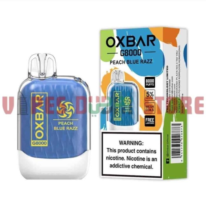 OXBAR G8000 2% & 5% 8000 Puffs Disposable Vape In Dubai PEACH BLUE RAZZ