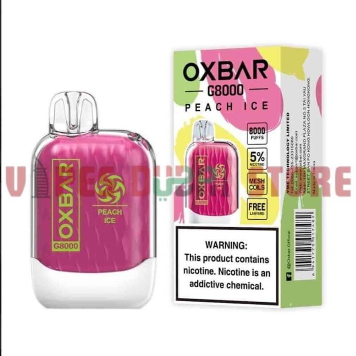 OXBAR G8000 2% & 5% 8000 Puffs Disposable Vape In Dubai PEACH ICE