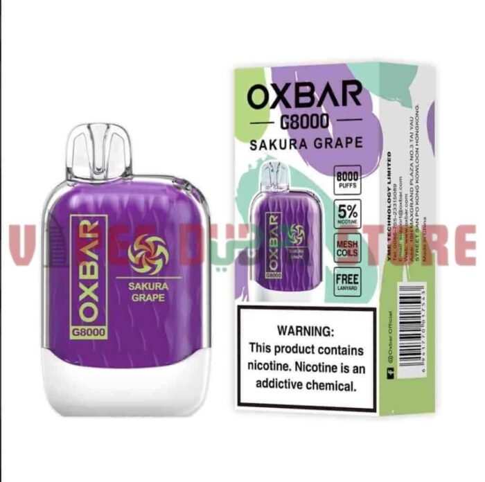 OXBAR G8000 2% & 5% 8000 Puffs Disposable Vape In Dubai SAKURA GRAPE