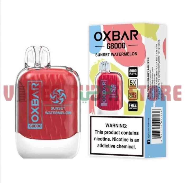 OXBAR G8000 2% & 5% 8000 Puffs Disposable Vape In Dubai SUNSET WATERMELON