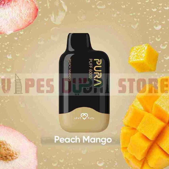 PURA 6000 Disposable 20MG Rechargeable Vape Price in Dubai Peach Mango