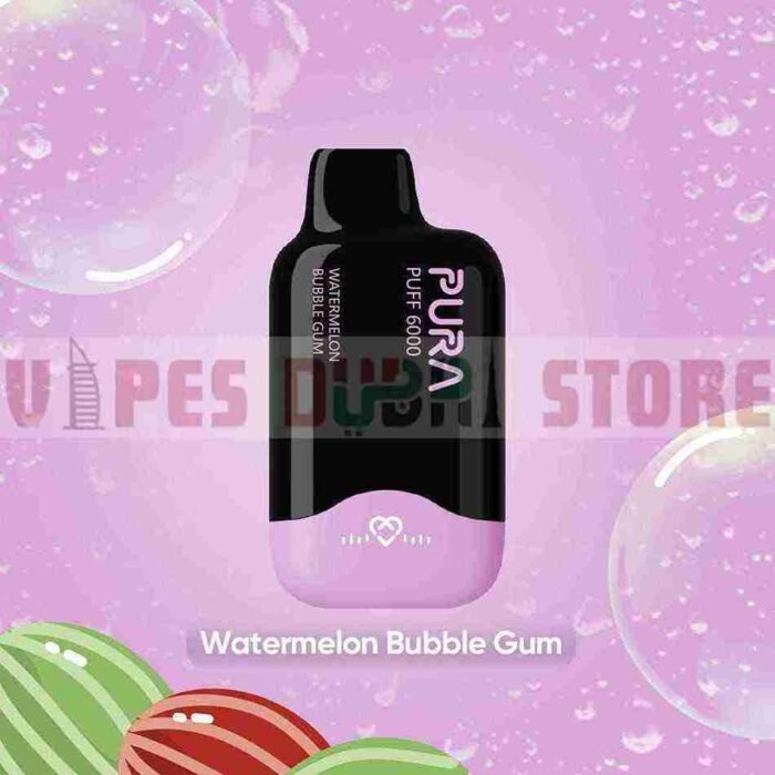 PURA 6000 Disposable 20MG Rechargeable Vape Price in Dubai Watermelon Bubble Gum