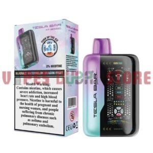 TESLA Bar XT 30000 Puffs 20MG Disposable Vape in Dubai Bluerazz Watermelon Dragon Fruit