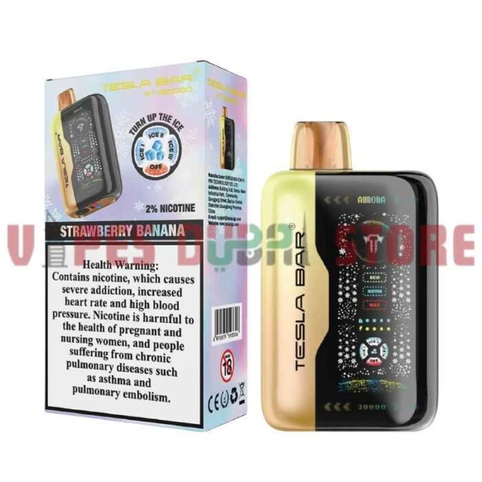 TESLA Bar XT 30000 Puffs 20MG Disposable Vape in Dubai Strawberry Banana