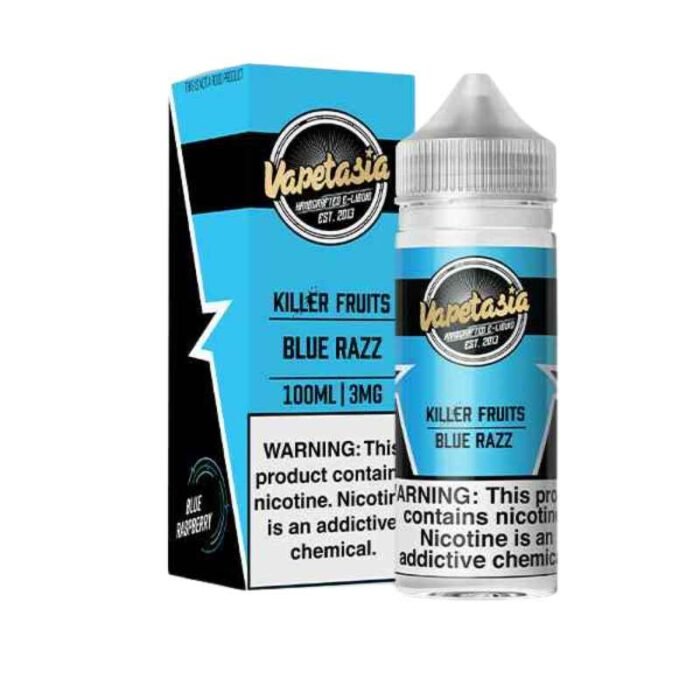 VAPETASIA Killer Kustard 100ml 3mg Vape Juice in Dubai Blue Razz