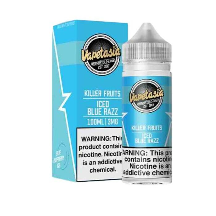VAPETASIA Killer Kustard 100ml 3mg Vape Juice in Dubai Iced Blue Razz