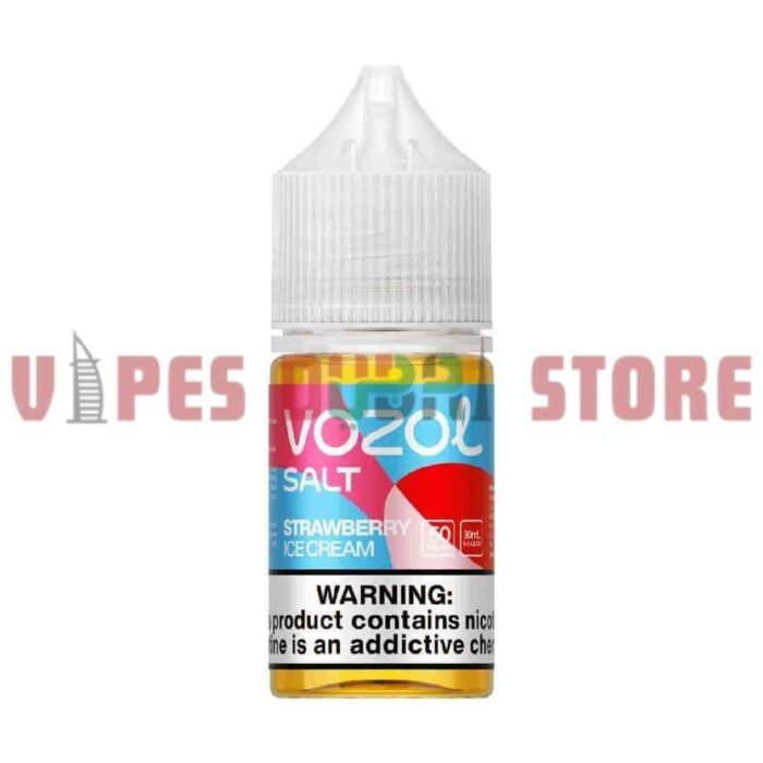 VOZOL Salt Nicotine 30ML E-Liquid 50mg in Dubai STRAWBERRY ICE CREAM